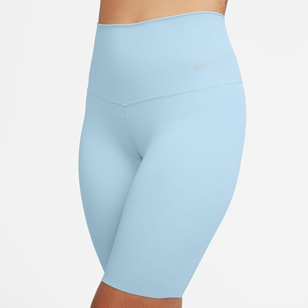 Nike Womens Gentle-Support High-Waisted 8" Biker Shorts DQ6003-441 Blue Size S